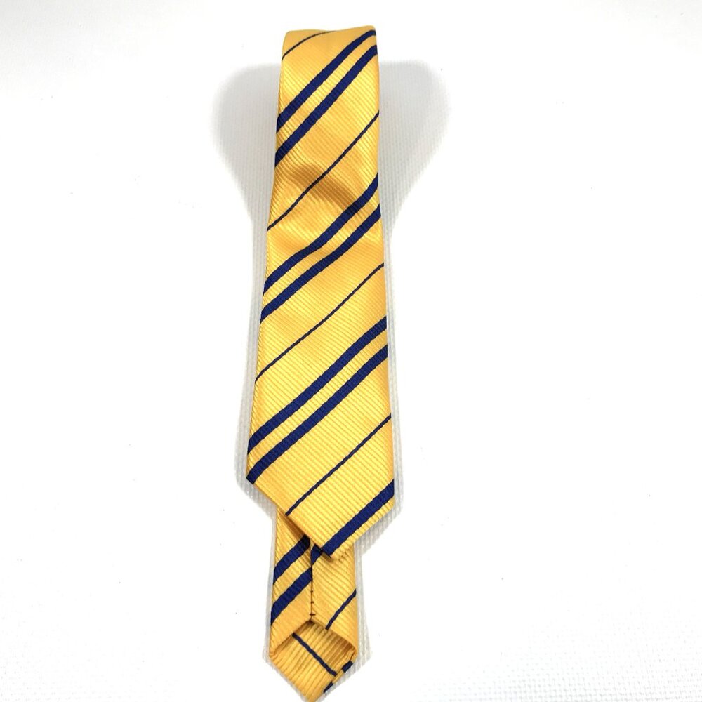 Textured Striped Tie Yellow Gold and Blue School Cosplay Harry Potter